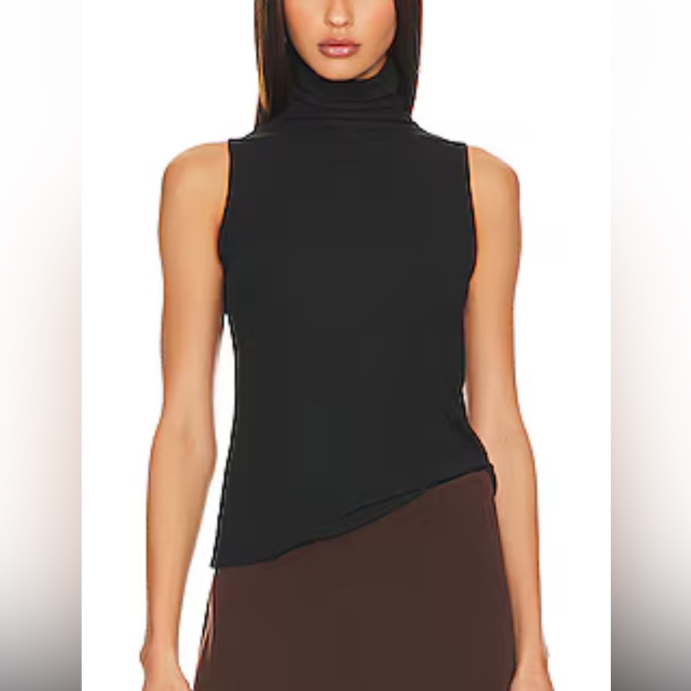 NWT Black sleeveless turtleneck top small by ATM